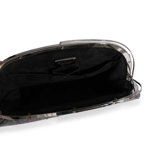 Chanel Gray Python Frame Clutch - Picture 4 of 7